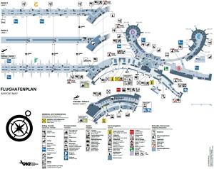 Schema dell'aeroporto internazionale Schwechat (Schwechat o Vienna International Airport)