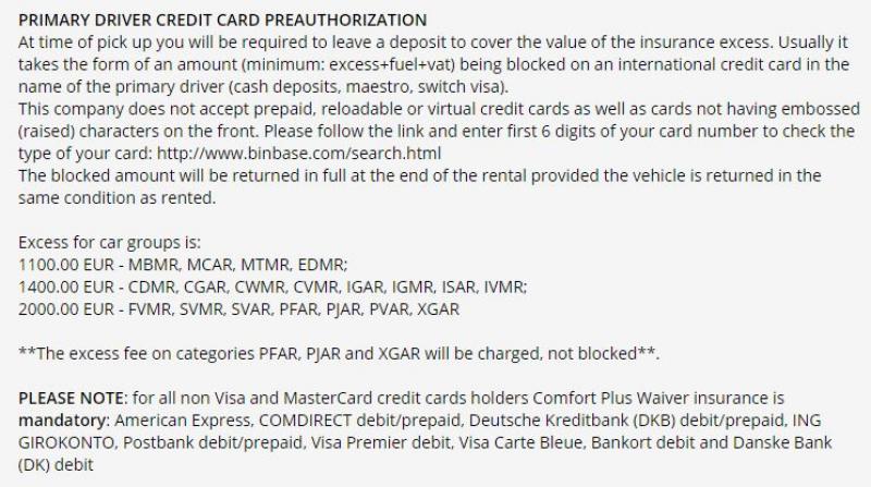 Conditions d'assurance voiture de location