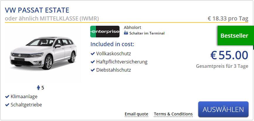 Mieten Sie Volkswagen Passat Kombi