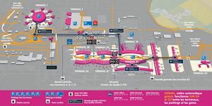 Schema dell'aeroporto internazionale dell'aeroporto Charles de Gaulle
