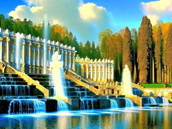 Grand Cascade in Peterhof photo